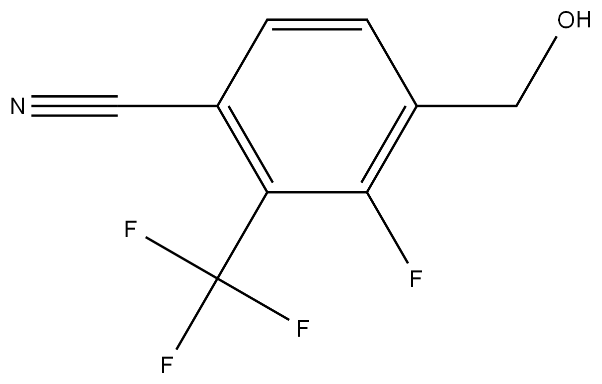 3-Fluoro-4-(hydroxymethyl)-2-(trifluoromethyl)benzonitrile,2090851-30-0,结构式