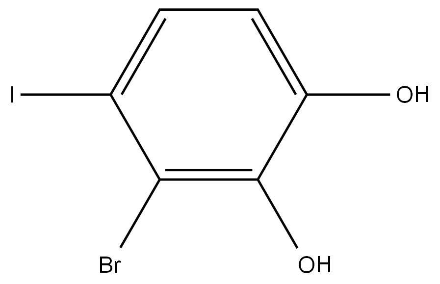 3-Bromo-4-iodo-1,2-benzenediol 结构式