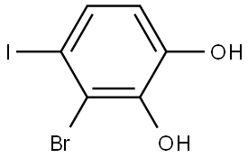 3-Bromo-4-iodo-1,2-benzenediol 结构式