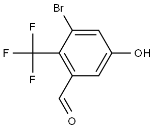 3-Bromo-5-hydroxy-2-(trifluoromethyl)benzaldehyde Struktur