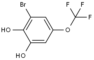 3-bromo-5-(trifluoromethoxy)benzene-1,2-diol 结构式