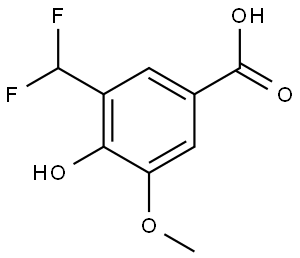 3-(Difluoromethyl)-4-hydroxy-5-methoxybenzoic acid Struktur
