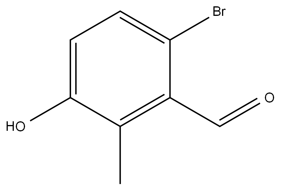 6-Bromo-3-hydroxy-2-methylbenzaldehyde 结构式