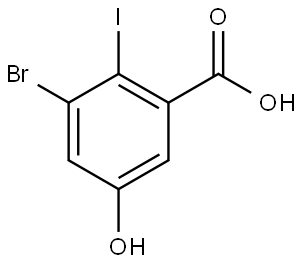 3-Bromo-5-hydroxy-2-iodobenzoic acid Structure