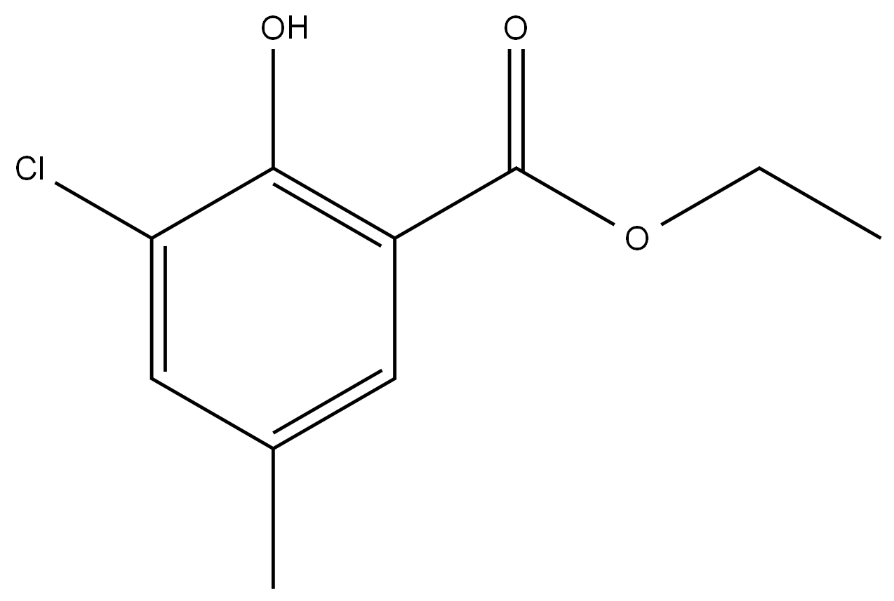 Ethyl 3-chloro-2-hydroxy-5-methylbenzoate 结构式