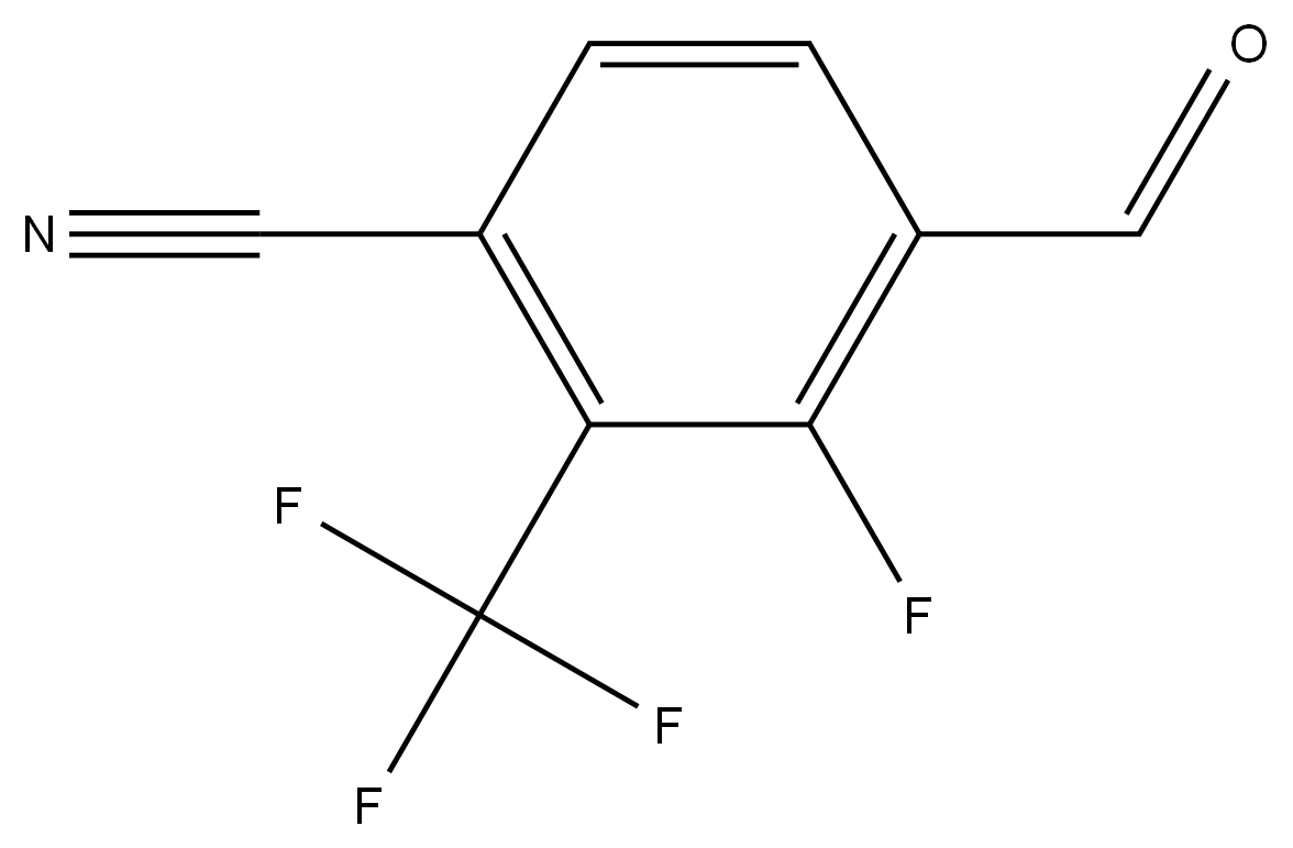 3-fluoro-4-formyl-2-(trifluoromethyl)benzonitrile,2092616-47-0,结构式