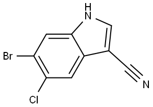 6-bromo-5-chloro-1H-indole-3-carbonitrile 结构式