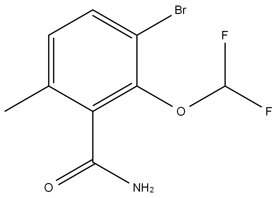 3-Bromo-2-(difluoromethoxy)-6-methylbenzamide 结构式