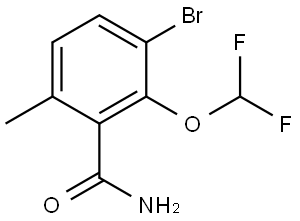 3-Bromo-2-(difluoromethoxy)-6-methylbenzamide Structure