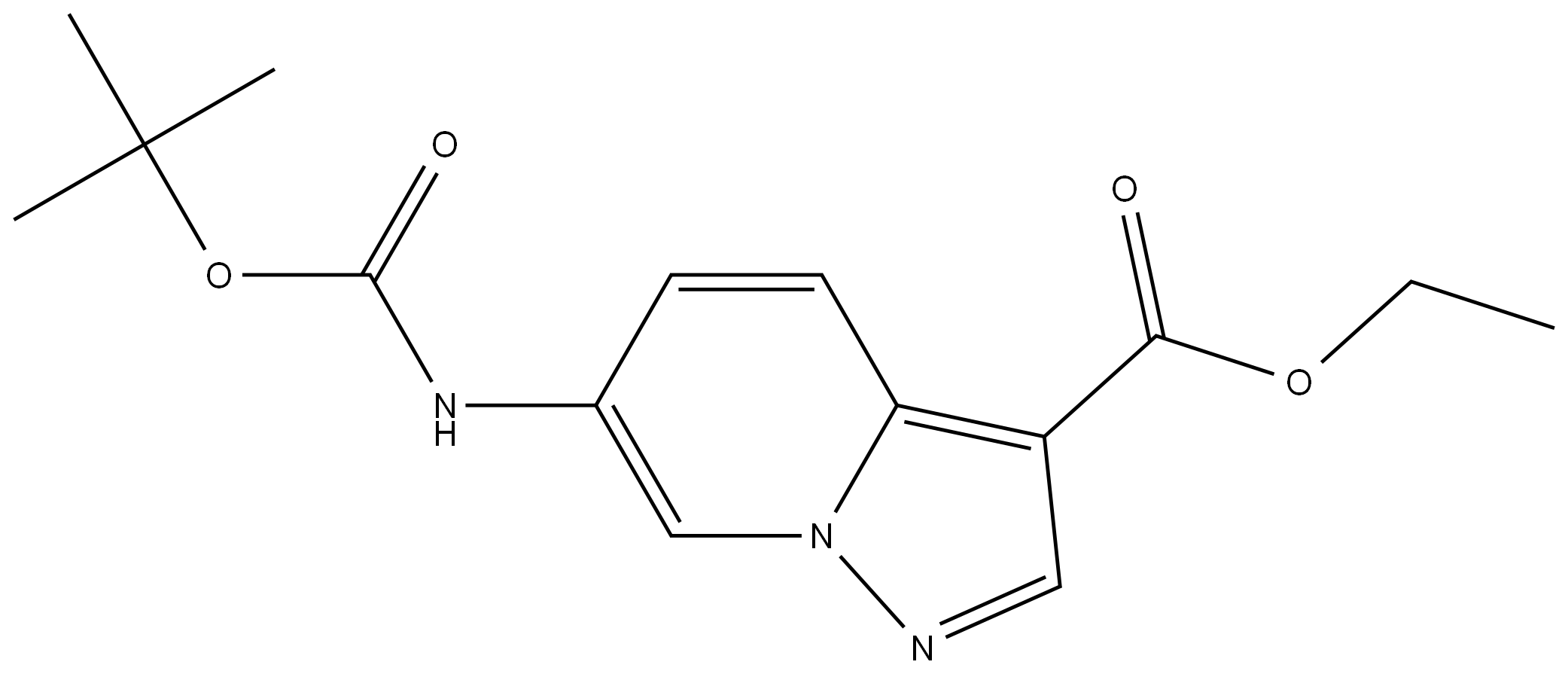 Pyrazolo[1,5-a]pyridine-3-carboxylic acid, 6-[[(1,1-dimethylethoxy)carbonyl]amino]-, ethyl ester Struktur