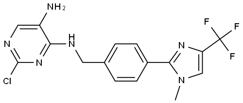 2-chloro-N4-(4-(1-methyl-4-(trifluoromethyl)-1H-imidazol-2-yl)benzyl)pyrimidine-4,5-diamine Structure