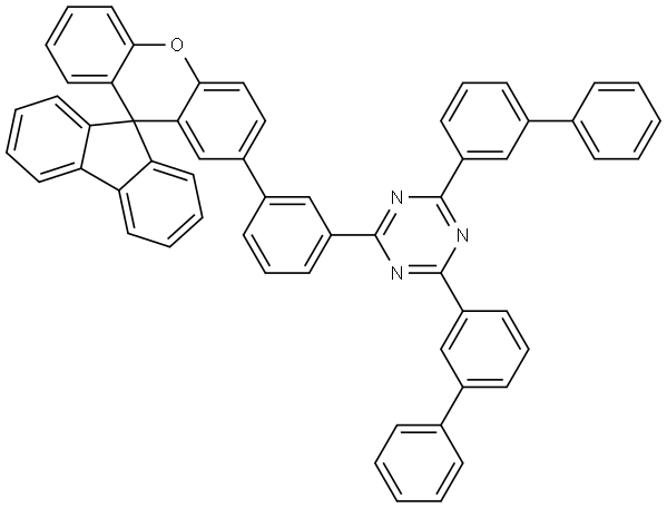 1,3,5-Triazine, 2,4-bis([1,1′-biphenyl]-3-yl)-6-[3-(spiro[9H-fluorene-9,9′-[9H]xanthen]-2′-yl)phenyl]-,2106881-12-1,结构式