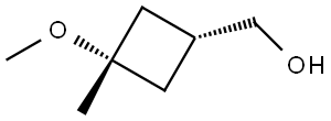 ((1s,3s)-3-Methoxy-3-methylcyclobutyl)methanol Struktur