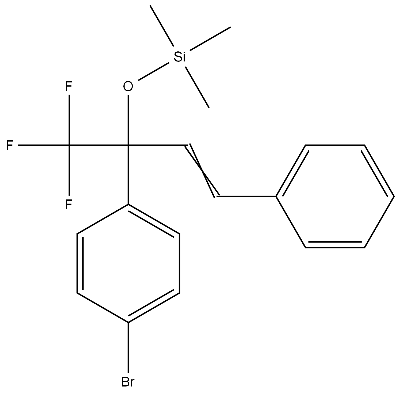 1-(4-bromophenyl)-3-phenyl-1-trifluoromethylallyloxy]trimethylsilane Struktur