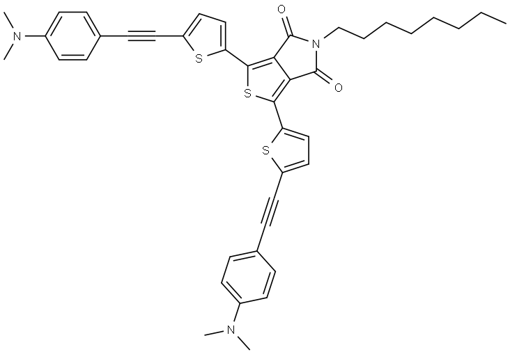2133415-44-6 1,3-bis(5-((4-(dimethylamino)phenyl)ethynyl)thiophen-2-yl)-5-octyl-4H-thieno[3,4-c]pyrrole-4,6(5H)-dione