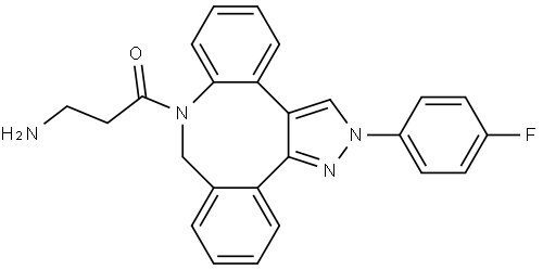 2133442-71-2 1-Propanone, 3-amino-1-[2-(4-fluorophenyl)-2,9-dihydro-8H-dibenzo[b,f]pyrazolo[4,3-d]azocin-8-yl