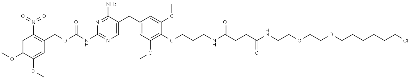 NVOC cage-TMP-Halo Struktur