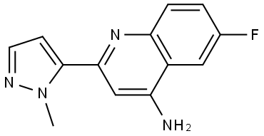 6-Fluoro-2-(1-methyl-1H-pyrazol-5-yl)-4-quinolinamine Struktur