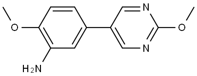 2-Methoxy-5-(2-methoxy-5-pyrimidinyl)benzenamine Structure
