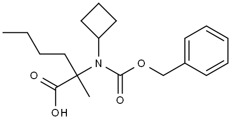 2-(((benzyloxy)carbonyl)(cyclobutyl)amino)-2-methylhexanoic acid Structure
