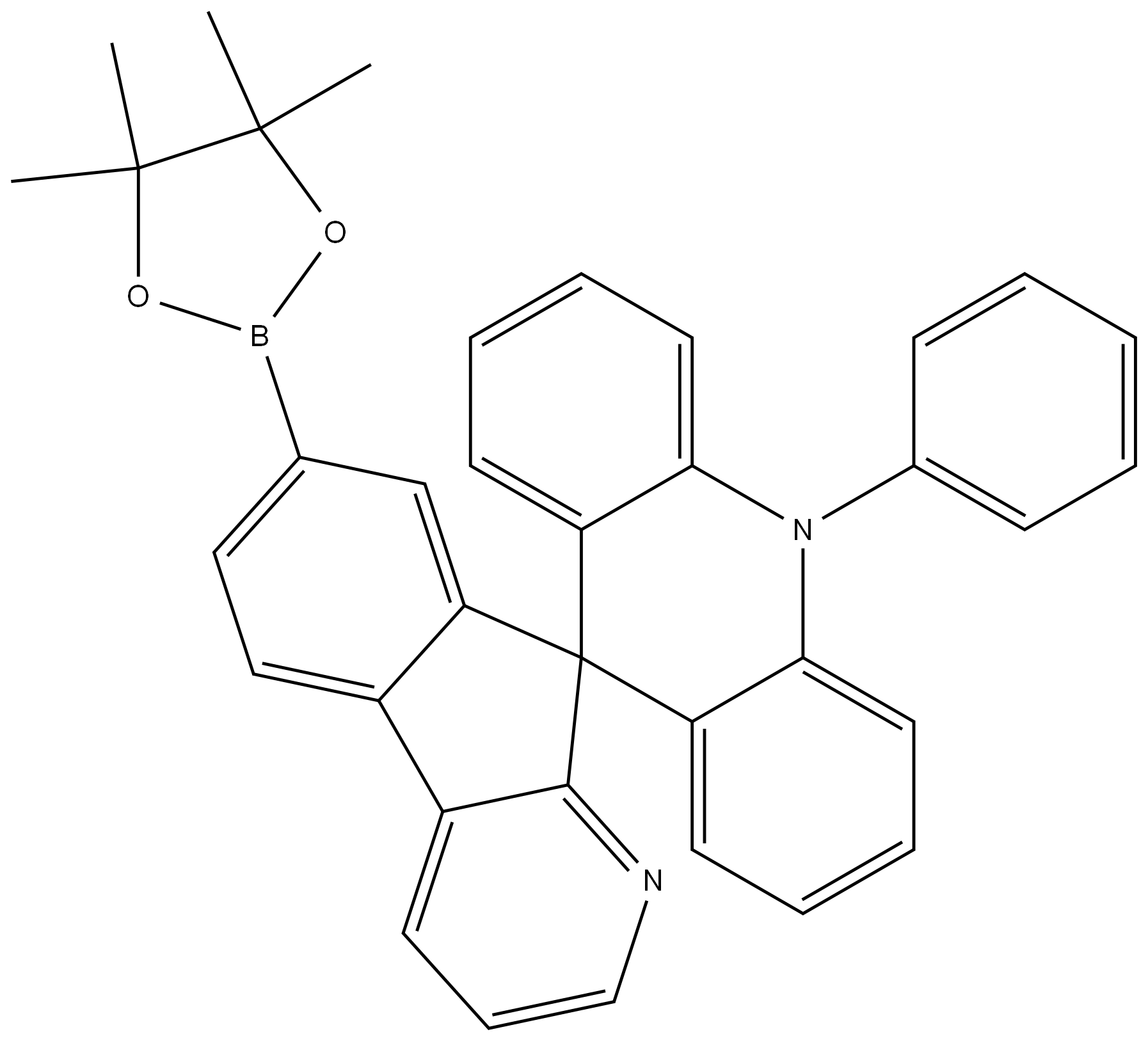 10-phenyl-7'-(4,4,5,5-tetramethyl-1,3,2-dioxaborolane-2-yl)-10H-spiro[acridin-9,9'-indeno[2,1-b]pyridine Structure