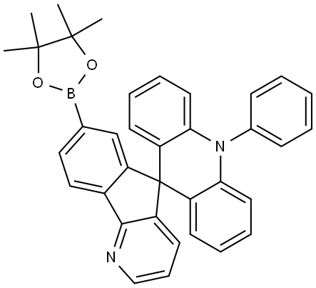 Spiro[acridine-9(10H),5′-[5H]indeno[1,2-b]pyridine], 10-phenyl-7′-(4,4,5,5-tetramethyl-1,3,2-dioxaborolan-2-yl)-,2165329-57-5,结构式