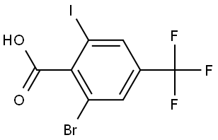 2-Bromo-6-iodo-4-(trifluoromethyl)benzoic acid 结构式