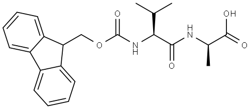 (2R)-2-[(2S)-2-({[(9H-fluoren-9-yl)methoxy]carbony l}amino)-3-methylbutanamido]propanoic acid Structure