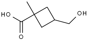 3-(Hydroxymethyl)-1-methylcyclobutane-1-carboxylic acid Struktur