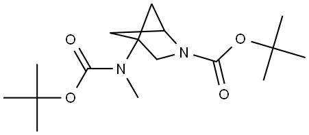 tert-butyl 4-((tert-butoxycarbonyl)(methyl)amino)-2-azabicyclo[2.1.1]hexane-2-carboxylate Structure