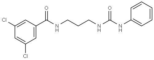 Benzamide, 3,5-dichloro-N-[3-[[(phenylamino)carbonyl]amino]propyl]- Structure