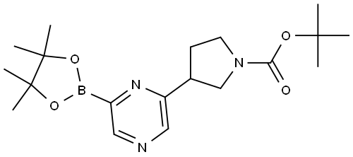 tert-butyl 3-(6-(4,4,5,5-tetramethyl-1,3,2-dioxaborolan-2-yl)pyrazin-2-yl)pyrrolidine-1-carboxylate Struktur