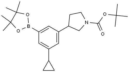1-Pyrrolidinecarboxylic acid, 3-[3-cyclopropyl-5-(4,4,5,5-tetramethyl-1,3,2-dioxaborolan-2-yl)phenyl]-, 1,1-dimethylethyl ester|3-(1-Boc-3-吡咯烷基)-5-环丙基苯硼酸频哪醇酯