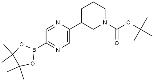 tert-butyl 3-(5-(4,4,5,5-tetramethyl-1,3,2-dioxaborolan-2-yl)pyrazin-2-yl)piperidine-1-carboxylate Struktur