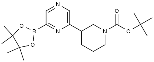 tert-butyl 3-(6-(4,4,5,5-tetramethyl-1,3,2-dioxaborolan-2-yl)pyrazin-2-yl)piperidine-1-carboxylate Struktur