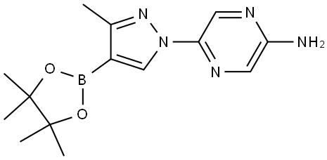 3-Methyl-1-(5-aminopyrazin-2-yl)-1H-pyrazole-4-boronic acid pinacol ester Structure