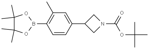 tert-butyl 3-(3-methyl-4-(4,4,5,5-tetramethyl-1,3,2-dioxaborolan-2-yl)phenyl)azetidine-1-carboxylate Struktur