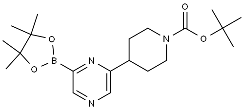 tert-butyl 4-(6-(4,4,5,5-tetramethyl-1,3,2-dioxaborolan-2-yl)pyrazin-2-yl)piperidine-1-carboxylate Structure