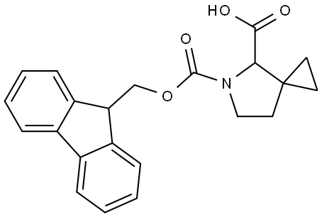 5-(((9H-Fluoren-9-yl)methoxy)carbonyl)-5-azaspiro[2.4]heptane-4-carboxylic acid Struktur