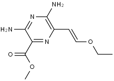 methyl (E)-3,5-diamino-6-(2-ethoxyvinyl)pyrazine-2-carboxylate 结构式
