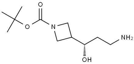 (S)-tert-Butyl 3-(3-amino-1-hydroxypropyl)azetidine-1-carboxylate Struktur