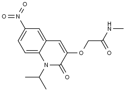 Acetamide, 2-[[1,2-dihydro-1-(1-methylethyl)-6-nitro-2-oxo-3-quinolinyl]oxy]-N-methyl- Structure