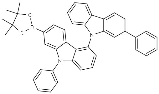 4,9′-Bi-9H-carbazole, 2′,9-diphenyl-7-(4,4,5,5-tetramethyl-1,3,2-dioxaborolan-2-yl)- Structure