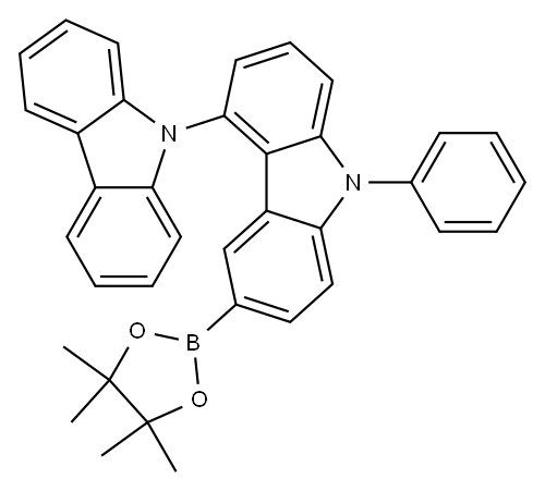 4,9′-Bi-9H-carbazole, 9-phenyl-6-(4,4,5,5-tetramethyl-1,3,2-dioxaborolan-2-yl)- Structure