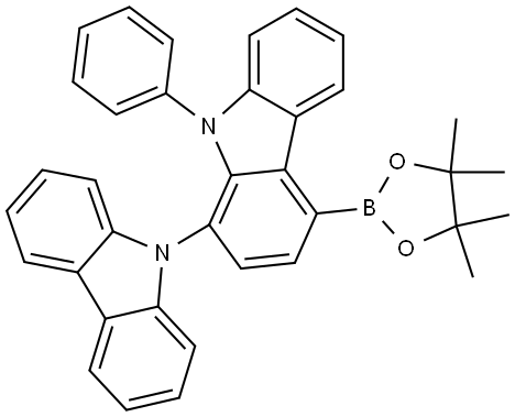 1,9′-Bi-9H-carbazole, 9-phenyl-4-(4,4,5,5-tetramethyl-1,3,2-dioxaborolan-2-yl)-,2231201-25-3,结构式