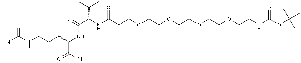t-Boc-N-amido-PEG4-Val-Cit Struktur