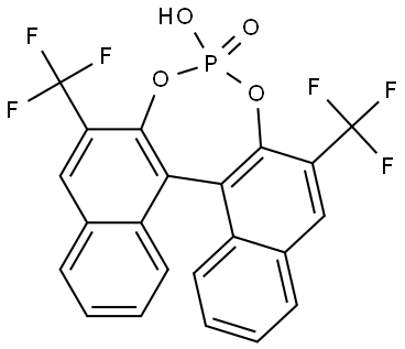 Dinaphtho[2,1-d:1′,2′-f][1,3,2]dioxaphosphepin, 4-hydroxy-2,6-bis(trifluoromethyl)-, 4-oxide, (11bR)- Structure