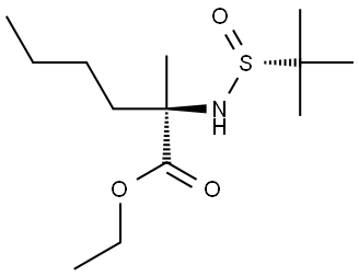(2R)-乙基 2-(1,1-二甲基乙基SULFIN乙酰胺基)-2-甲基己酸酯 结构式