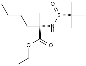 (2S)-ethyl 2-(1,1-dimethylethylsulfinamido)-2-methylhexanoate Structure