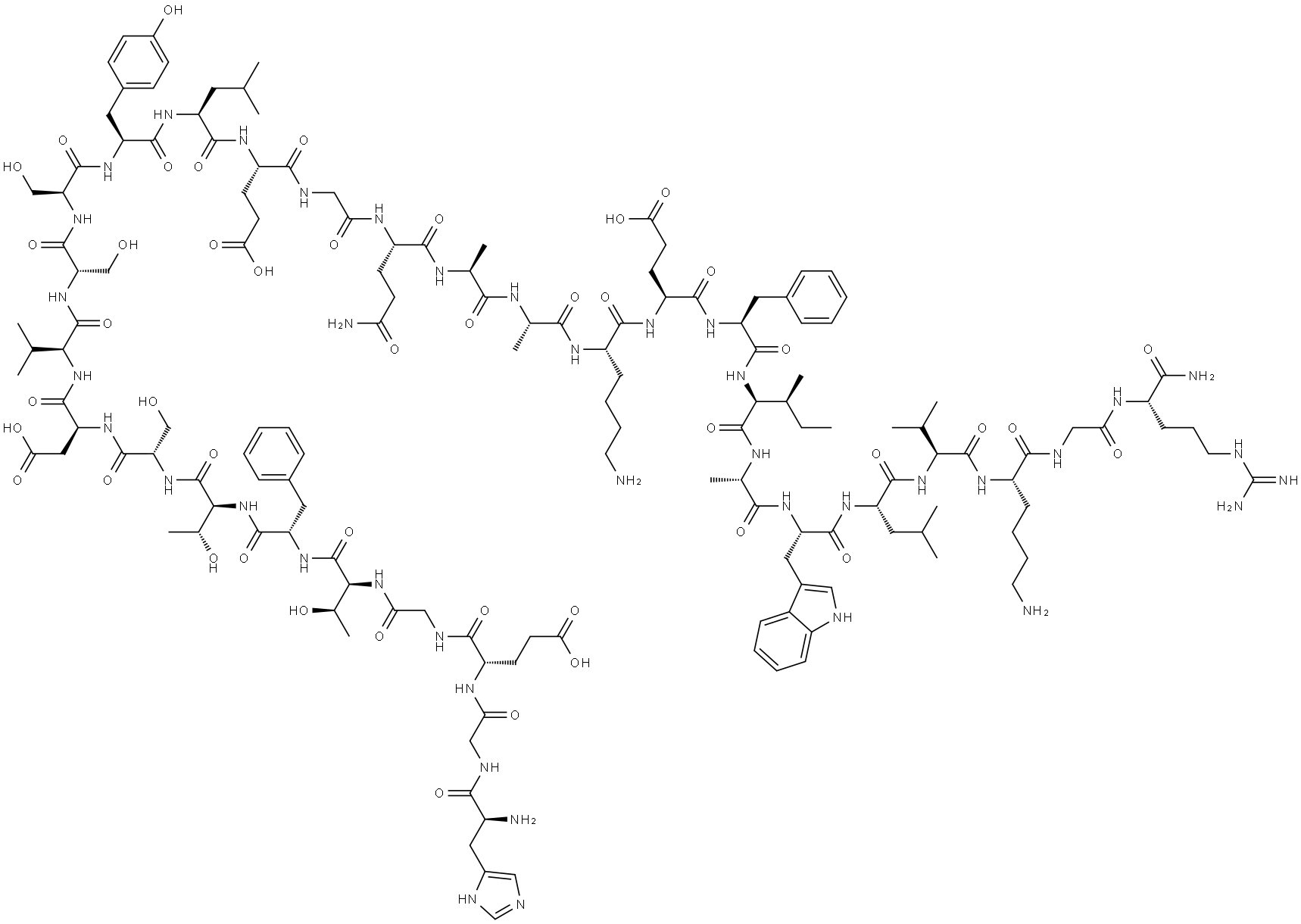 8-Glycine-36-L-argininamide-7-36-Glucagon-like peptide 1 (Octodon degus) 化学構造式